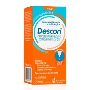 Descon 2mg/ml Com 2,5mg/ml Sabor Uva Uso Oral Com 20ml Mantecorp
