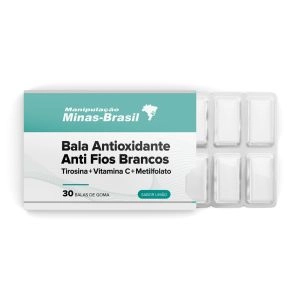 Bala Antioxidante Anti Fios Brancos Tirosina + Vit C + Metilfolato 30 Uni Limão