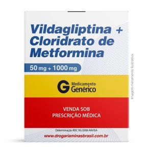 Vildagliptina 50mg e Cloridrato de Metformina 1000mg Com 60 Comprimidos Genérico Althaia