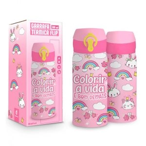 Garrafa Térmica Flip Colorir A Vida 300ml Brasfoot