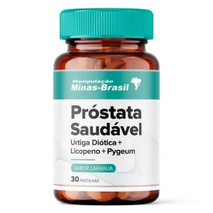 Próstata Saudável Urtiga Diótica + Licopeno + Pygeum 30 Pastilhas Laranja