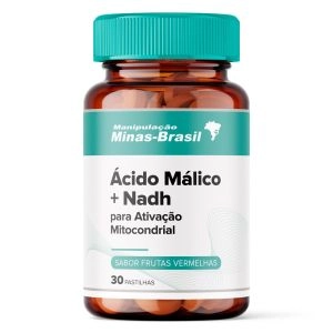 Ácido Málico + Nadh para Ativação Mitocondrial 30 Pastilhas Frutas Vermelhas