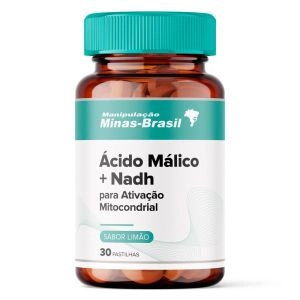 Ácido Málico + Nadh para Ativação Mitocondrial 30 Pastilhas Limão