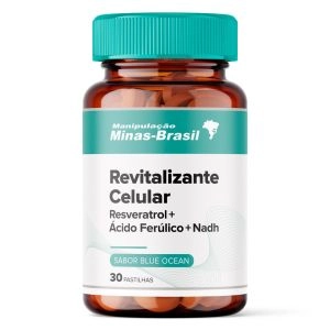 Revitalizante Celular Resveratrol + Ácido Ferúlico + Nadh  30 Pastilhas Blue Ocean
