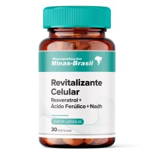 Revitalizante Celular Resveratrol + Ácido Ferúlico + Nadh  30 Pastilhas Laranja