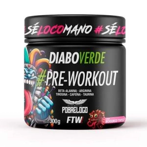 Diabo Verde Pre-Workout 300g Sabor Morango Twist  FTW