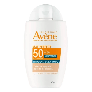 Protetor Solar Facial Avène Mat Perfect Tri-Defense Ultra Fluido Sem Cor FPS 50 40g