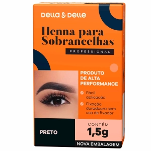 Henna Para Sobrancelhas Preta 1,5g Della E Delle