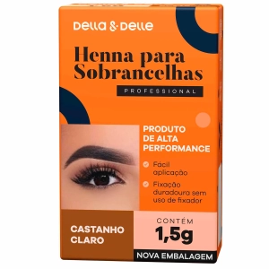 Henna Para Sobrancelhas Castanho Claro 1,5g Della E Delle