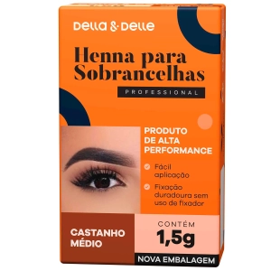 Henna Para Sobrancelhas Castanho Médio 1,5g Della E Delle