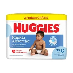 Fralda Huggies Tripla Proteção Meguinha Tamanho G Com 30 Unidades