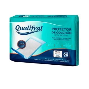 Protetor de Colchão Descartável Ultra Fino Tamanho Único 6 Unidades Qualifral
