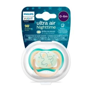 Chupeta Ultra Air Noturna 0-6 Meses Verde Philips Avent