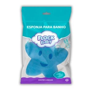 Esponja Para Banho Kids Estrela Azul Flock Baby