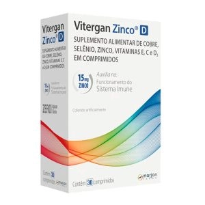 Suplemento Alimentar Vitergan Zinco D Com 30 Comprimidos Marjan