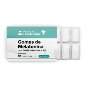 Gomas de Melatonina com 5HTP L-Teanina e B12 30 Balas Abacaxi