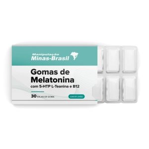 Gomas de Melatonina com 5HTP L-Teanina e B12 30 Balas Limão