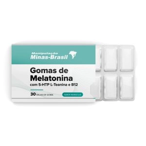 Gomas de Melatonina com 5HTP L-Teanina e B12 30 Balas Maracujá
