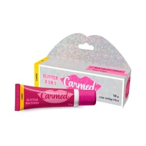 Carmed 3 Em1 Rosa Glitter Hidratante Labial 10g