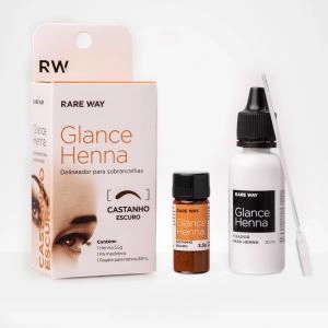 Kit Glance Henna 3,5g Castanho Escuro Rare Way