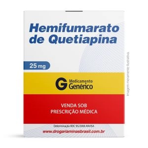 Hemifumarato De Quetiapina 25mg 30 Comprimidos Revestidos Genérico Geolab