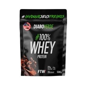 100% Whey Protein Diabo Verde Refil 900g Chocolate Ftw