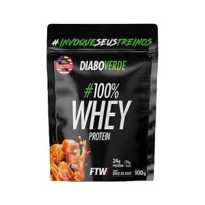 100% Whey Protein Diabo Verde Refil 900g Doce De Leite Ftw