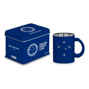 Caneca De Vidro Diamond Metalic Times 300ml Cruzeiro Brasfoot