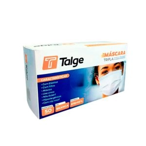 Máscara Descartável Cirúrgica Tripla 50 Unidades Talge