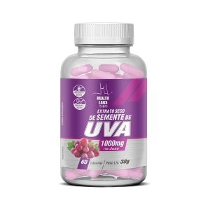 Suplemento Alimentar Extrato Seco De Semente De Uva 1000mg 60 Cápsulas Health Labs