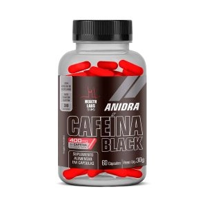 Suplemento Alimentar Cafeína Black 400mg 60 Cápsulas Health Labs