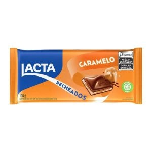 Chocolate Ao Leite Recheado De Caramelo Lacta Recheados 104g