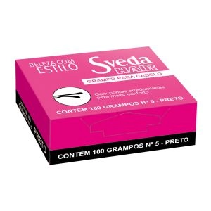 Grampo Sveda Hair Nº 5 100 Unidades Preto