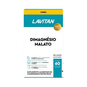 Suplemento Alimentar Dimagnésio Malato 60 Comprimidos Revestidos Lavitan