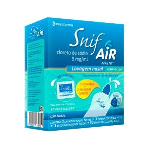 Snif Air Adulto Eurofarma Lavador Nasal 240ml + 30 Envelopes 2,160g Cada