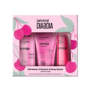 Kit Hidratante 190ml + Esfoliante 150g + Body Splash 190ml Cereja Labotrat Dia A Dia