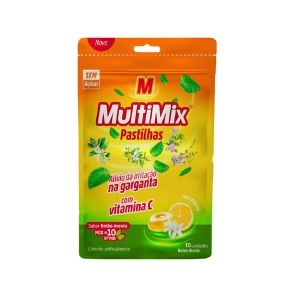 Pastilhas Multimix Adulto Vitamina C Limão E Menta 10 Unidades