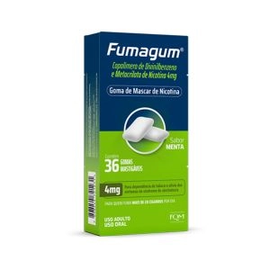 Fumagum 4mg Goma De Mascar De Nicotina Menta 36 Gomas Mastigáveis Fqm
