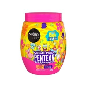 Creme Para Pentear Salon Line Kids Definição Máxima Estou Pronto Bob Esponja Sos Cachos 1kg