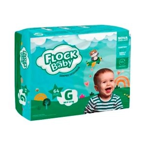 Fralda Descartável Flock Baby Sempre Sequinha G 64 Unidades