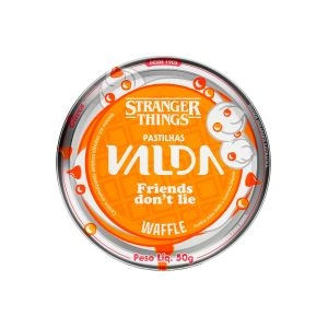 Pastilhas Valda Stranger Things Friends Don't Lie Waffle Lata 50g