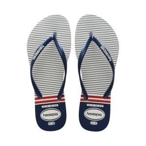 Sandália Havaianas Slim Nautical Branco/Marinho/Vermelho 39/40