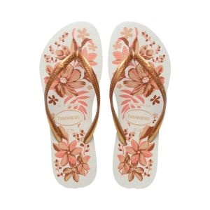Sandália Havaianas Slim Organic Branco/Dourado 35/36
