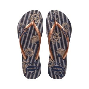 Sandália Havaianas Slim Nautical Marinho/Rose 37/38