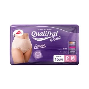 Roupa Íntima Descartável Qualifral Pants Femme P/M 16 Unidades