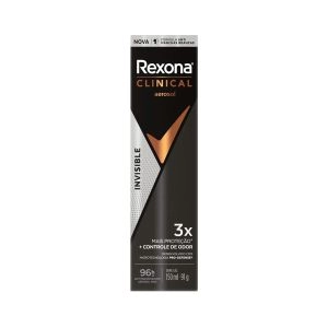 Desodorante Antitranspirante Aerosol Rexona Clinical Men Invisible 96h 150ml