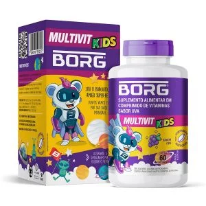 BORG Multivit Kids Uva 60 Comprimidos Mastigáveis