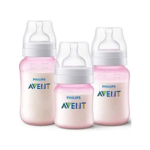 Kit Mamadeira Philips Avent Anti-Colic Rosa 125ml + 260ml + 330ml 0 Meses +
