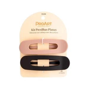 Kit Presilhas Proart Planas Preto E Bege 2 Unidades