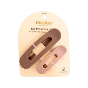 Kit Presillhas Proart Planas Marrom E Bege 2 Unidades